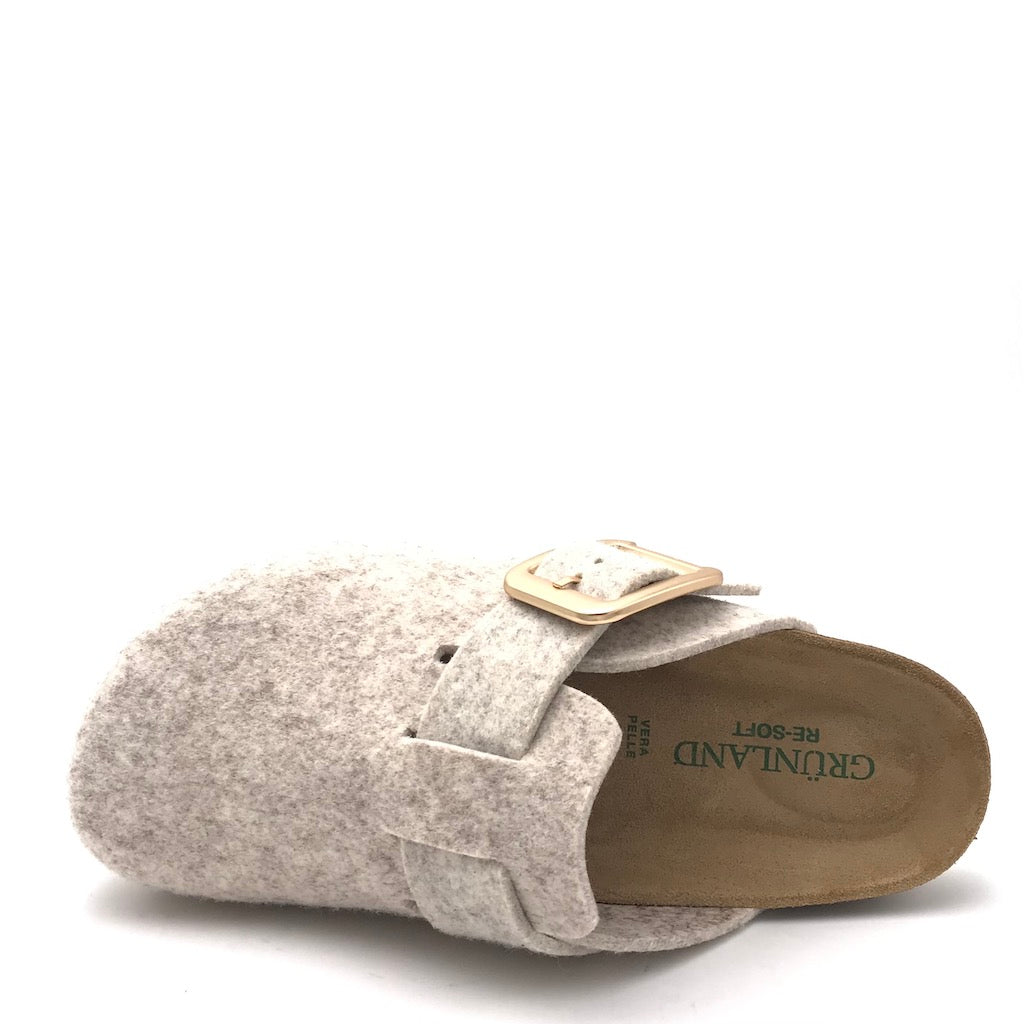 Zulian Calzature Ciabatta Sara In Lana Cotta Marmo