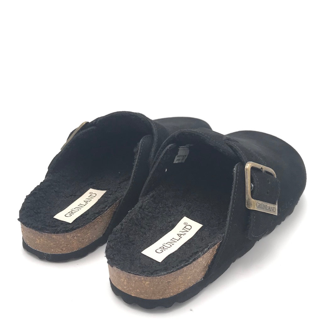 Zulian Calzature Ciabatta Sara Shearling Nero