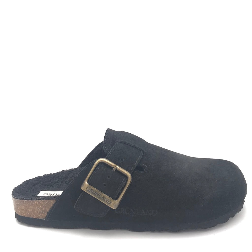 Zulian Calzature Ciabatta Sara shearling nero