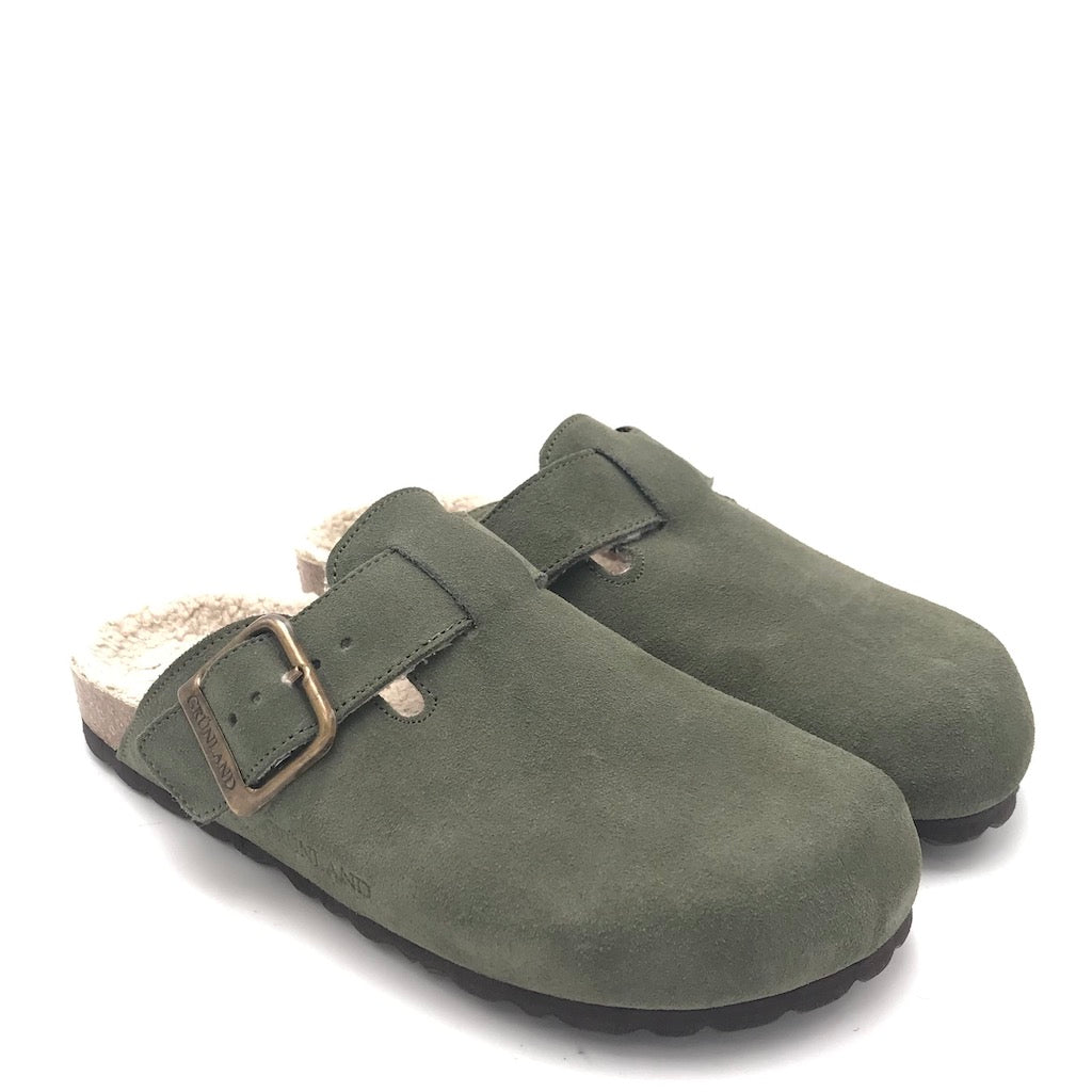 Zulian Calzature Ciabatta Sara Shearling Oliva