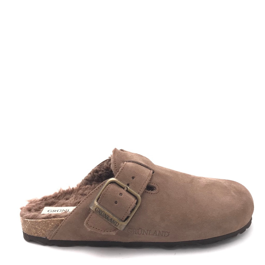 Zulian Calzature Ciabatta Sara shearling tortora