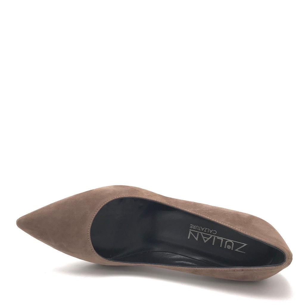 Zulian Calzature Decolletè Lory In Camoscio Acero