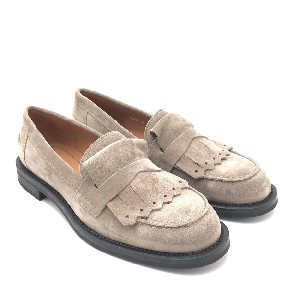 Zulian Calzature Mocassino Frangia In Crosta Sand