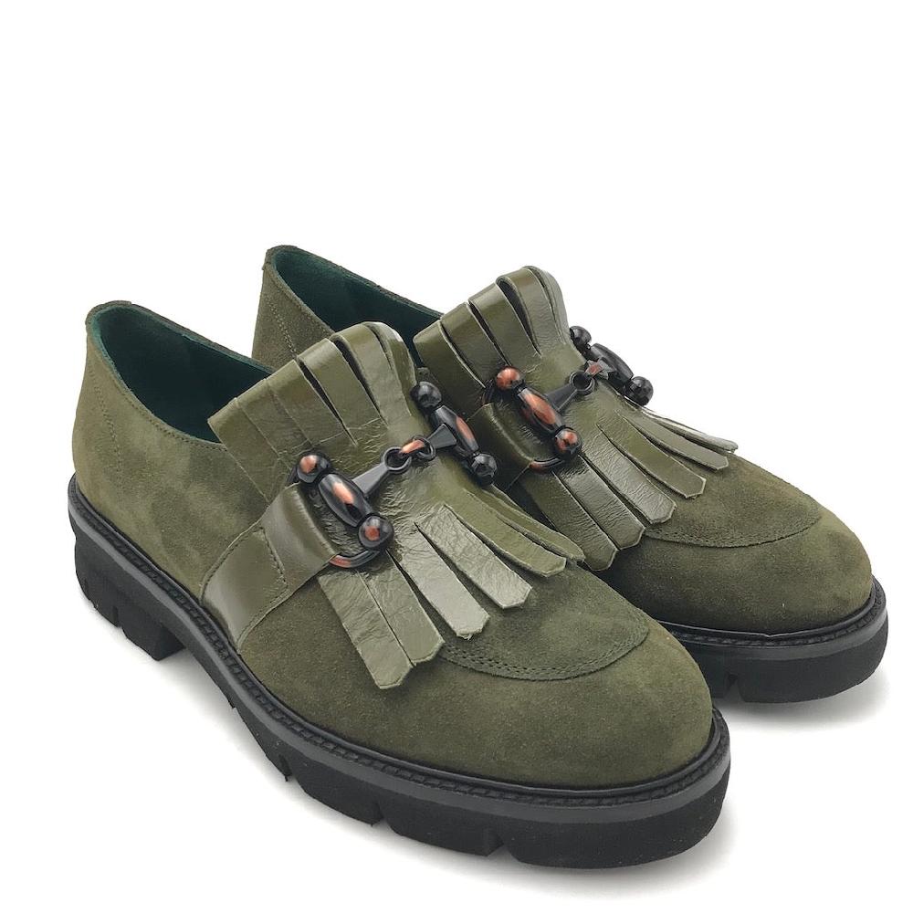 Zulian Calzature Mocassino In Camoscio Verde Bosco