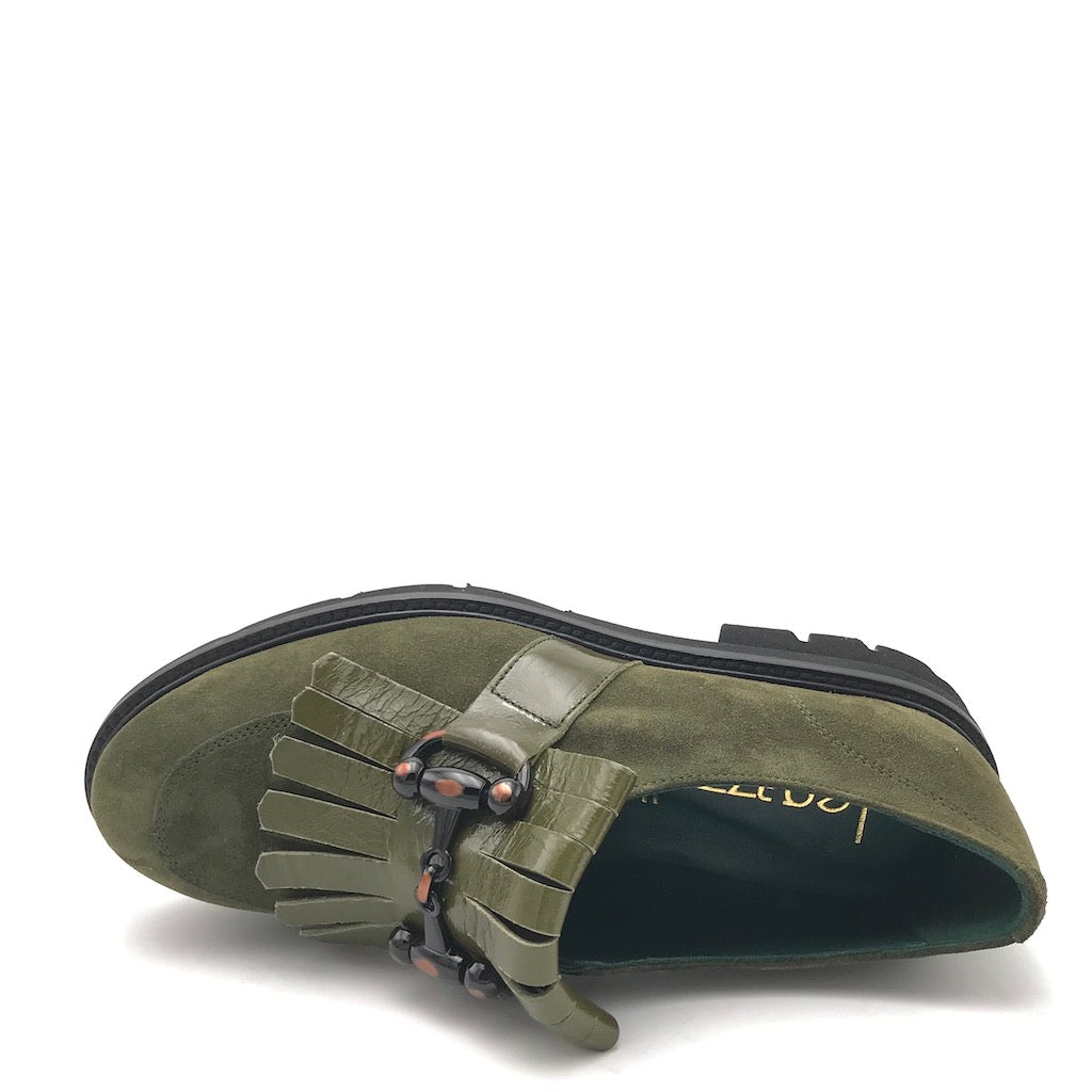 Zulian Calzature Mocassino In Camoscio Verde Bosco
