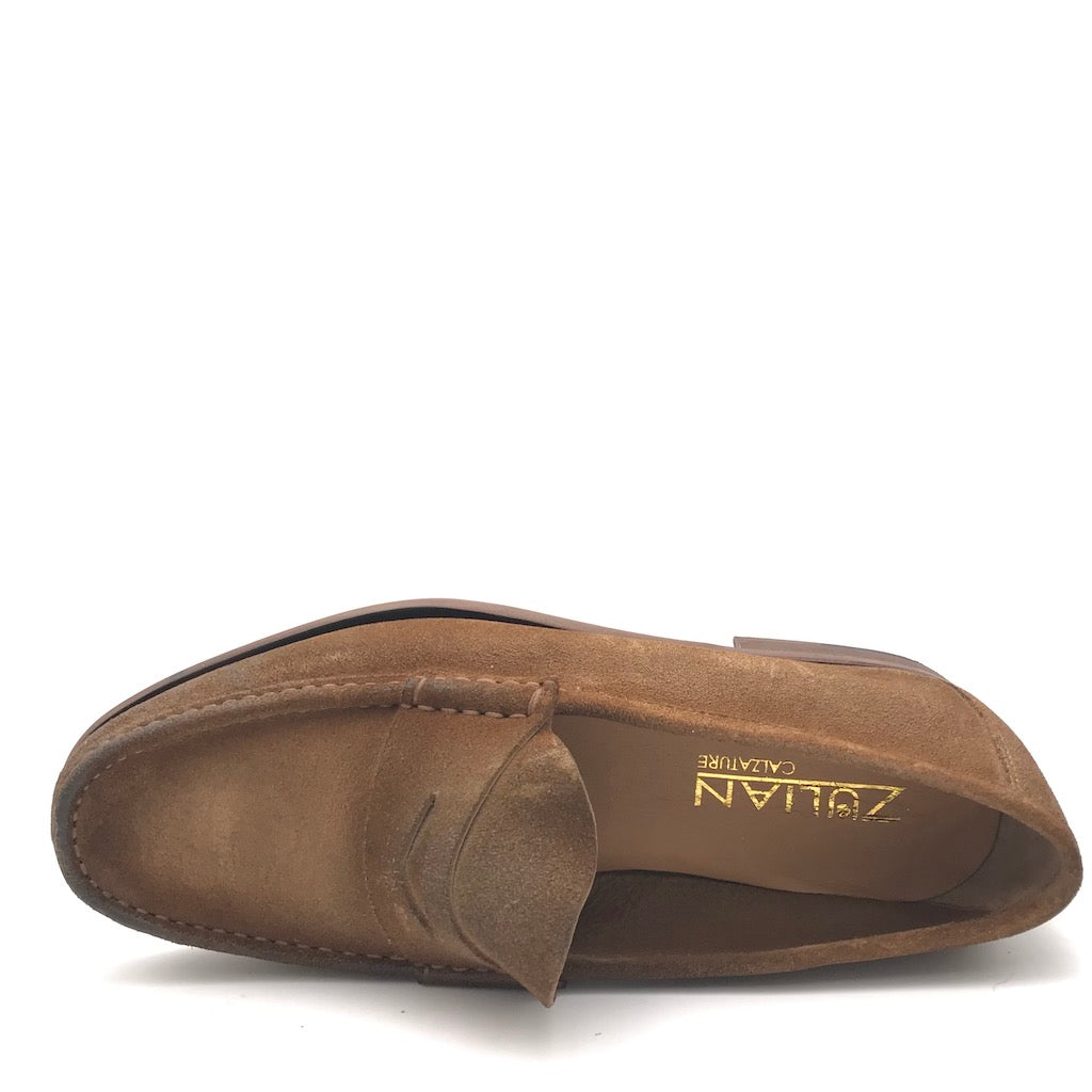 Zulian Calzature Mocassino In Velour Taupe