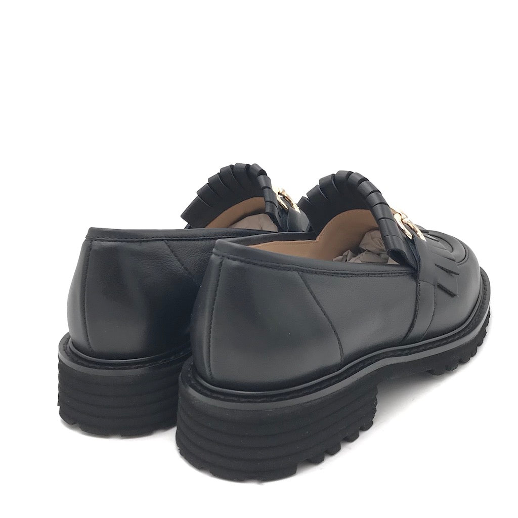 Zulian Calzature Mocassino Lina Frangia Nero