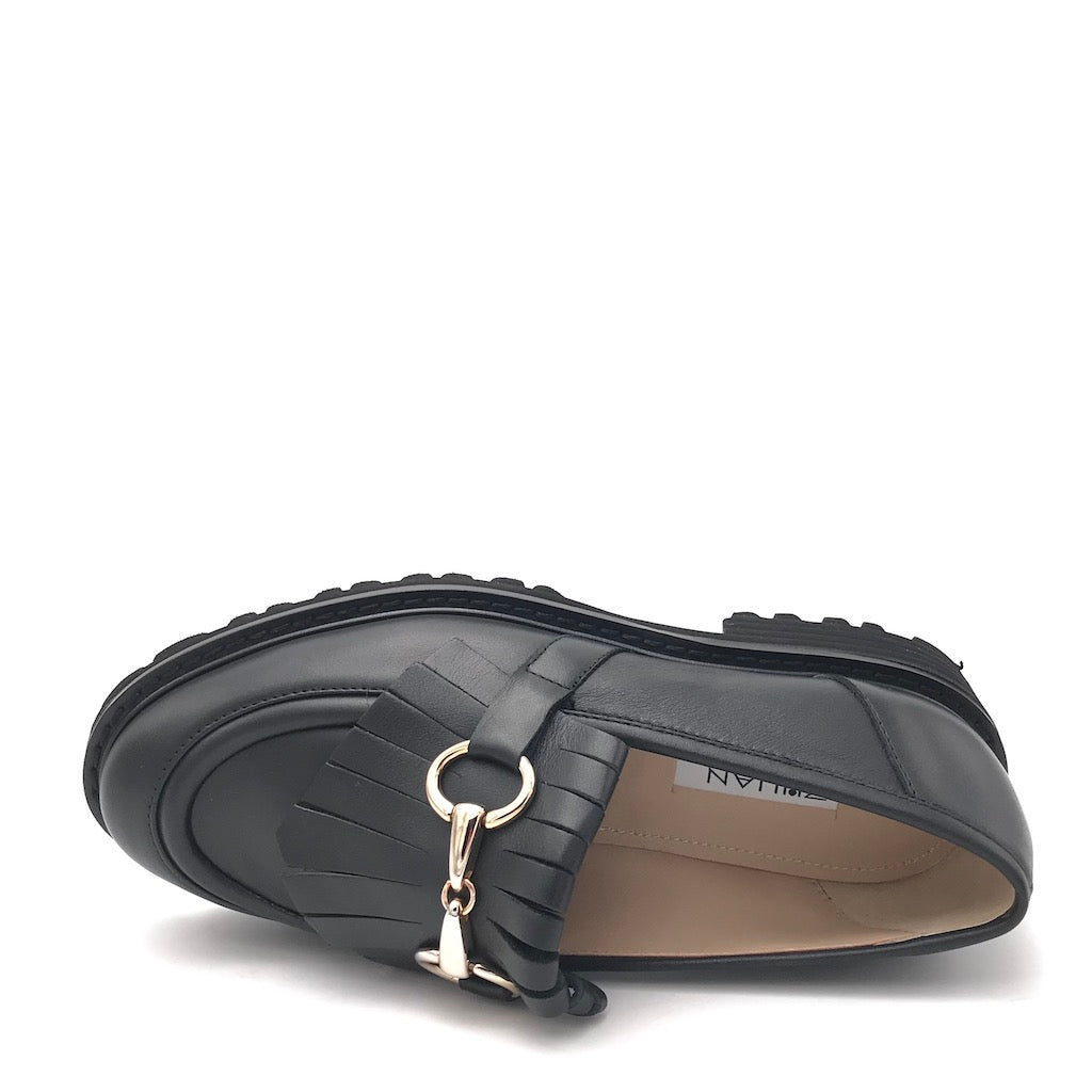 Zulian Calzature Mocassino Lina Frangia Nero