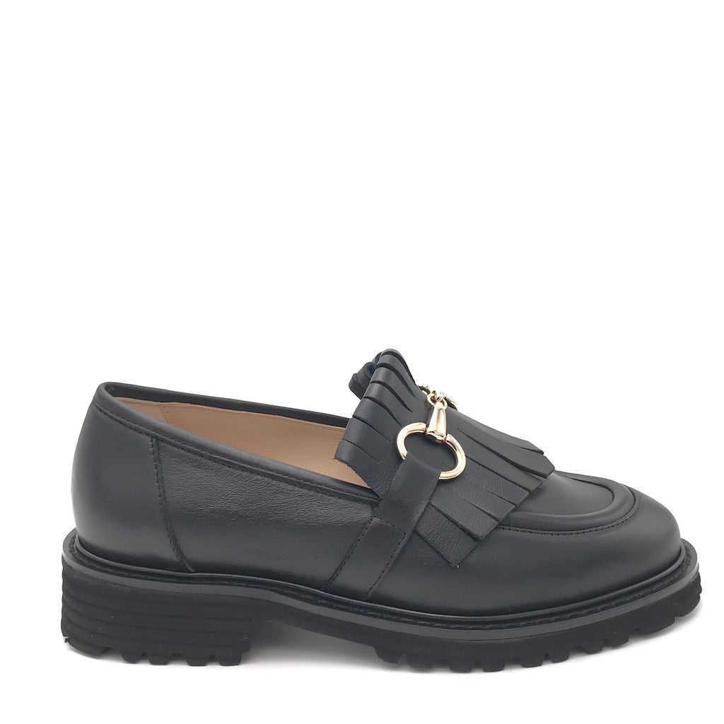 Zulian Calzature Mocassino Lina frangia nero