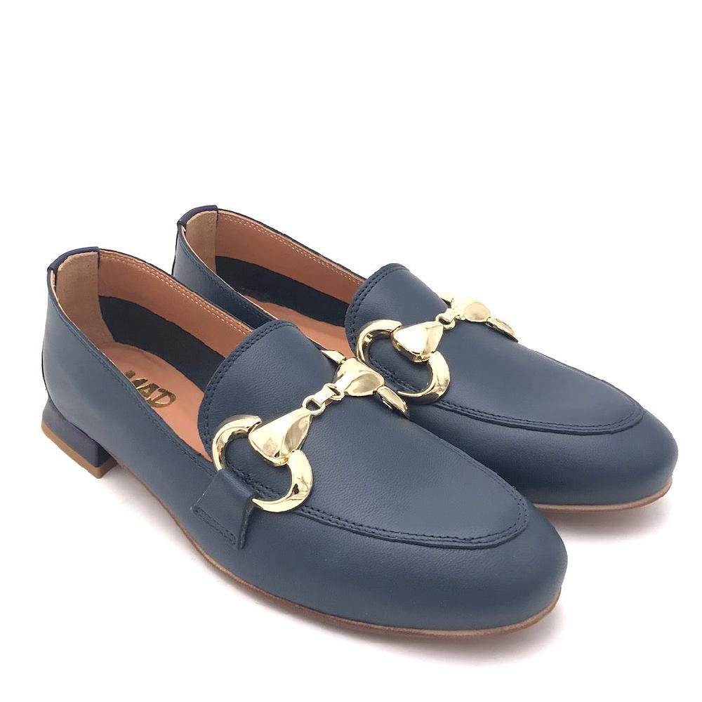 Zulian Calzature Mocassino Nappa Blu