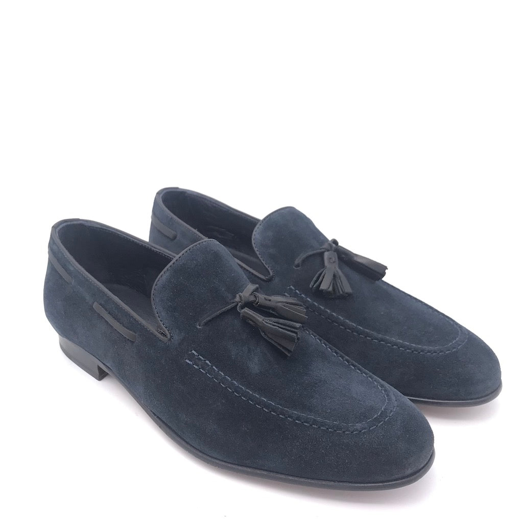 Zulian Calzature Mocassino Nappine In Velour Blu