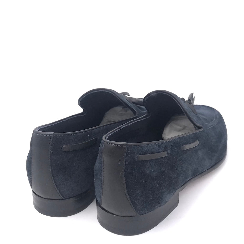 Zulian Calzature Mocassino Nappine In Velour Blu
