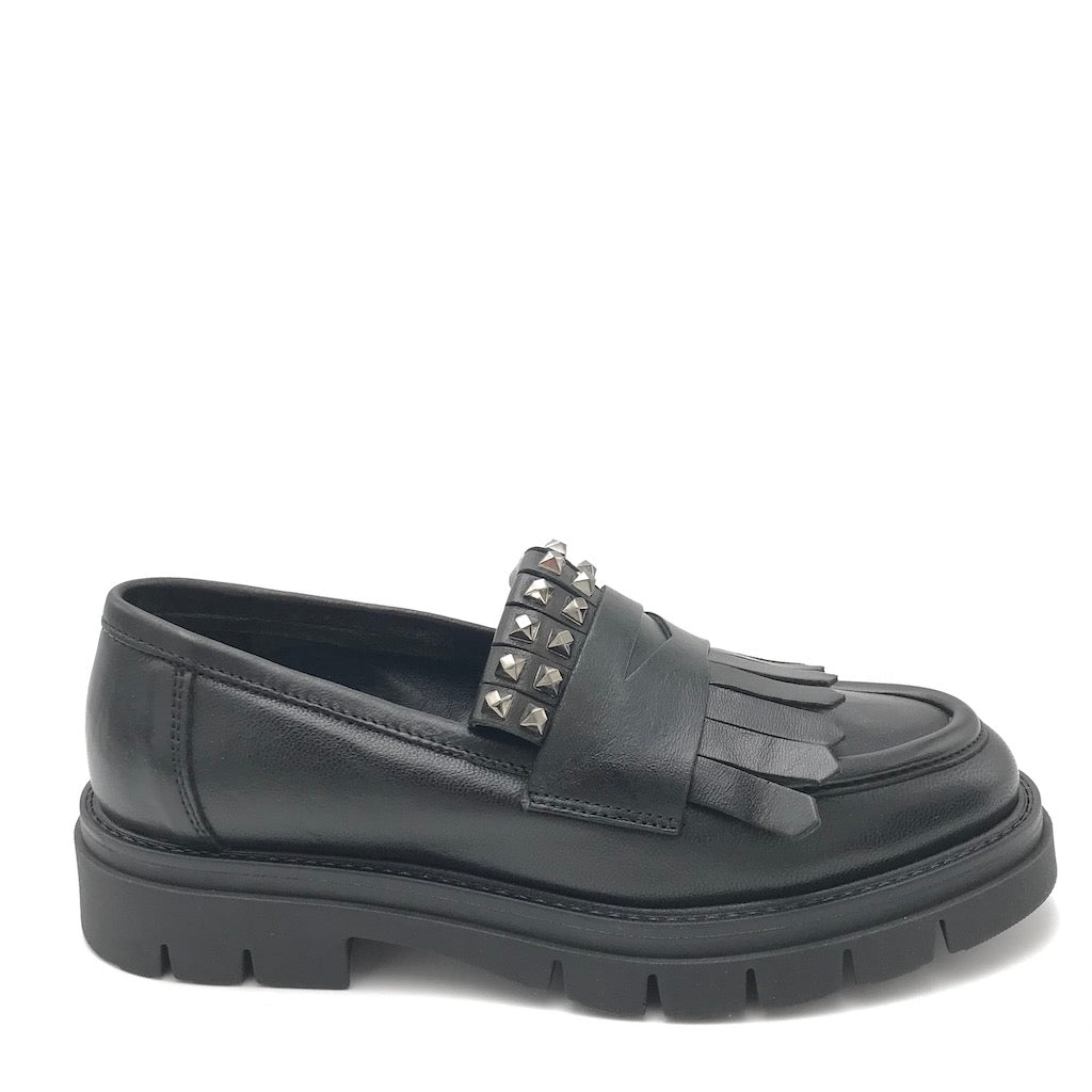 Zulian Calzature Mocassino Taylor frangia nero