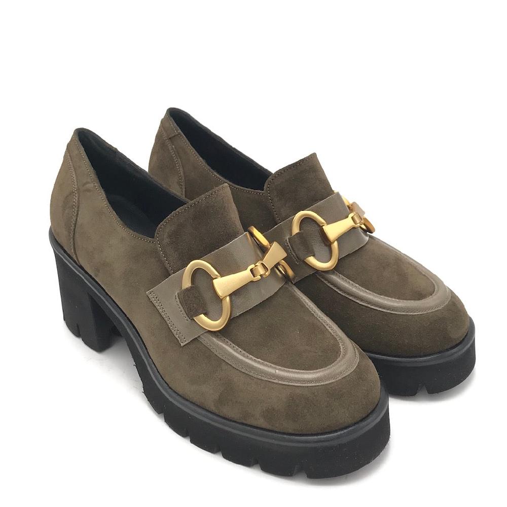 Zulian Calzature Mocassino Velour Oliva
