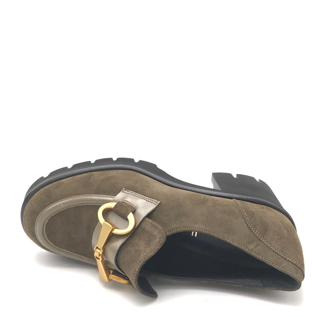 Zulian Calzature Mocassino Velour Oliva