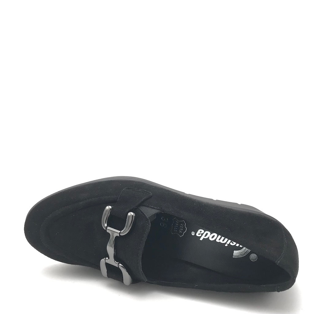 Zulian Calzature Mocassino Zeppa In Camoscio Nero