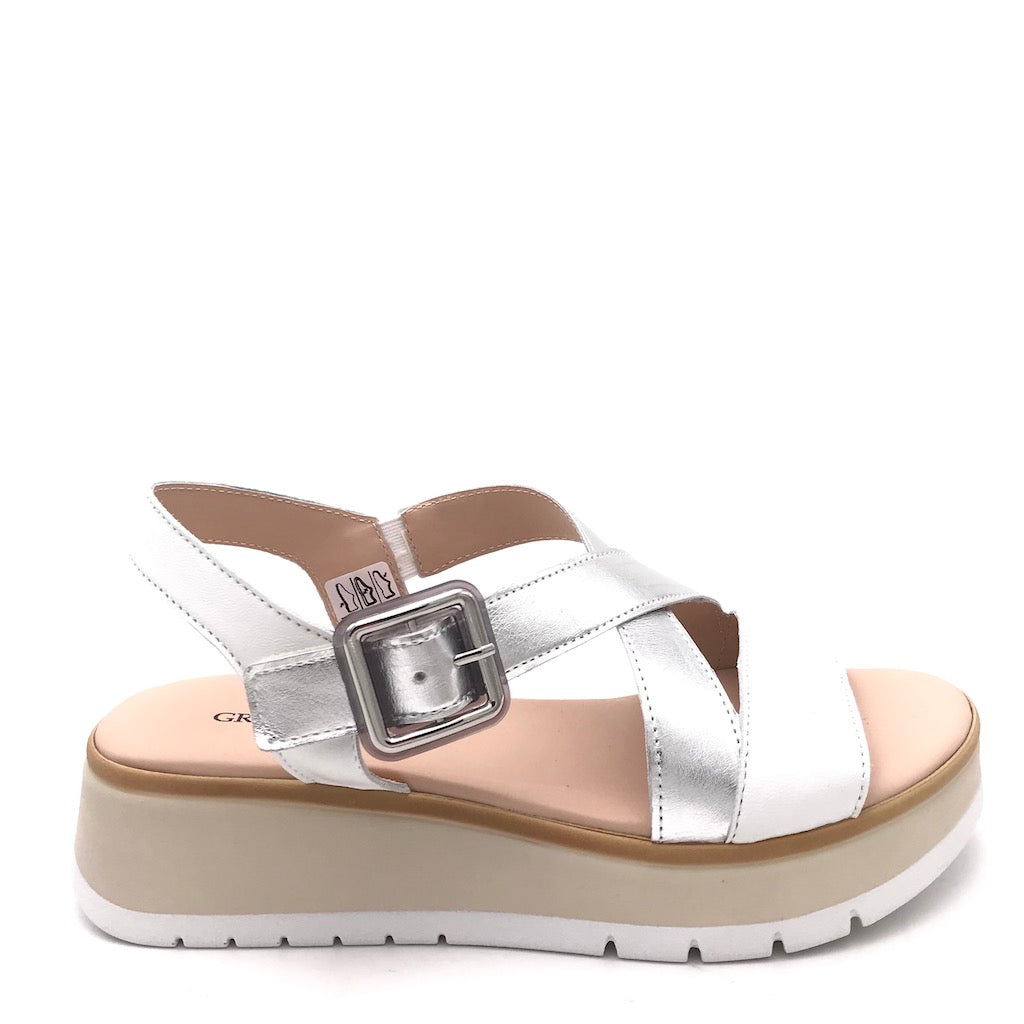 Zulian Calzature Sandalo Fasi bianco-argento