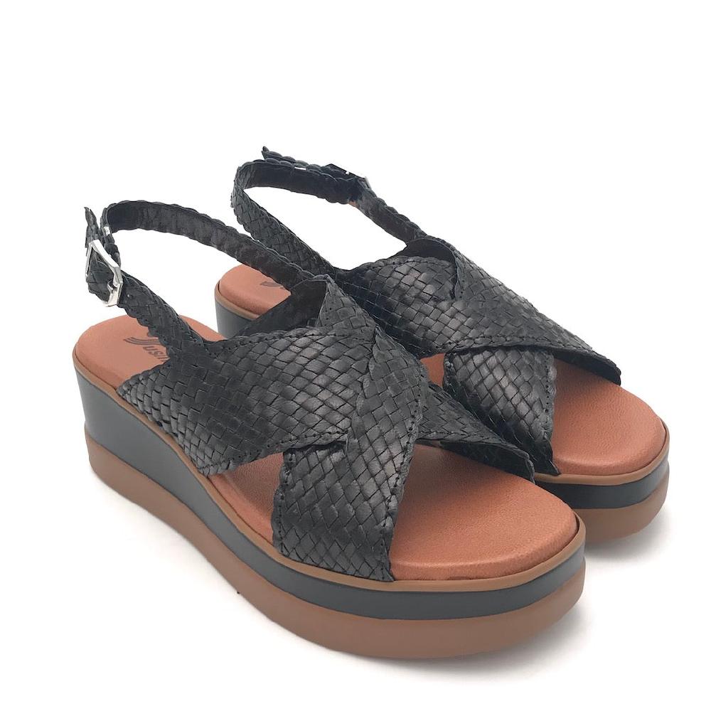 Zulian Calzature Sandalo Treccia Nero