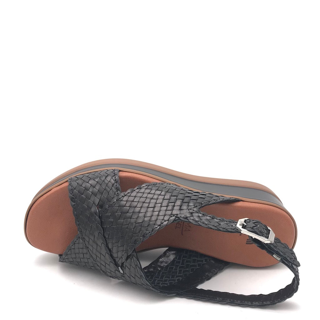 Zulian Calzature Sandalo Treccia Nero