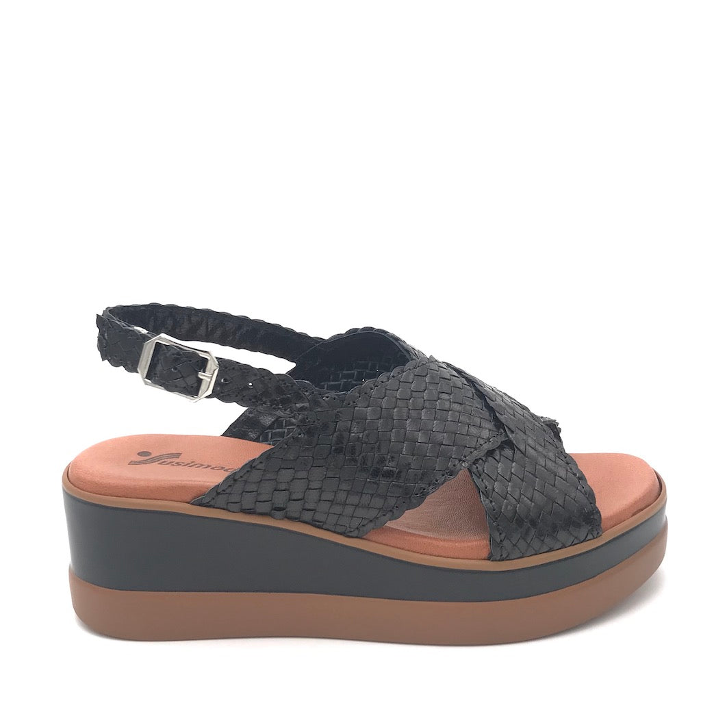 Zulian Calzature Sandalo treccia nero