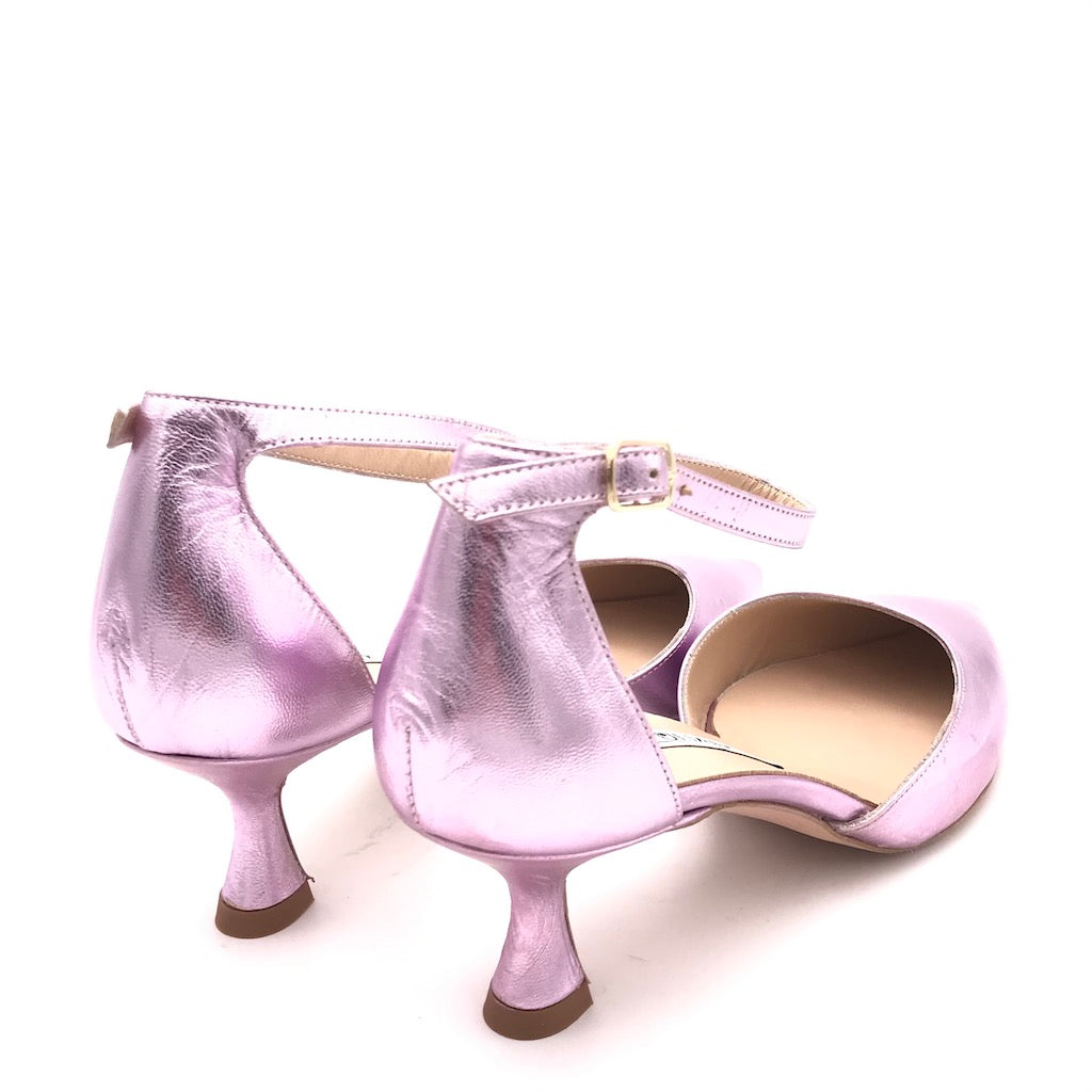 Zulian Calzature Scarpa In Pelle Laminata Lilla