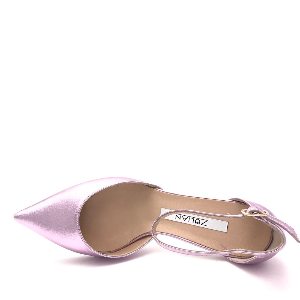 Zulian Calzature Scarpa In Pelle Laminata Lilla