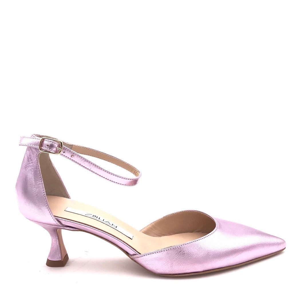 Zulian Calzature Scarpa in pelle laminata lilla