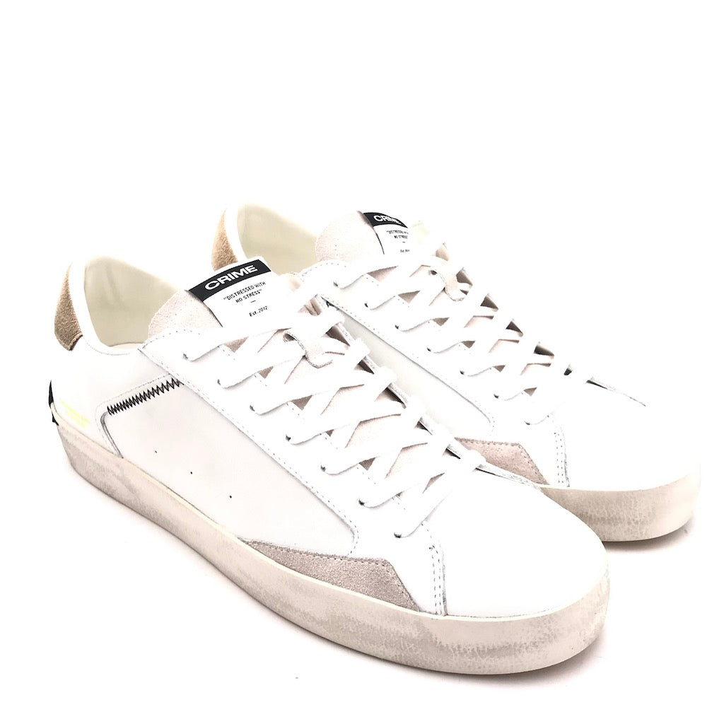 Zulian Calzature Sneakers Distrassed Bianco-beige