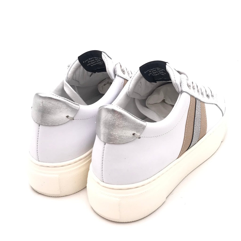 Zulian Calzature Sneakers In Pelle Bianca