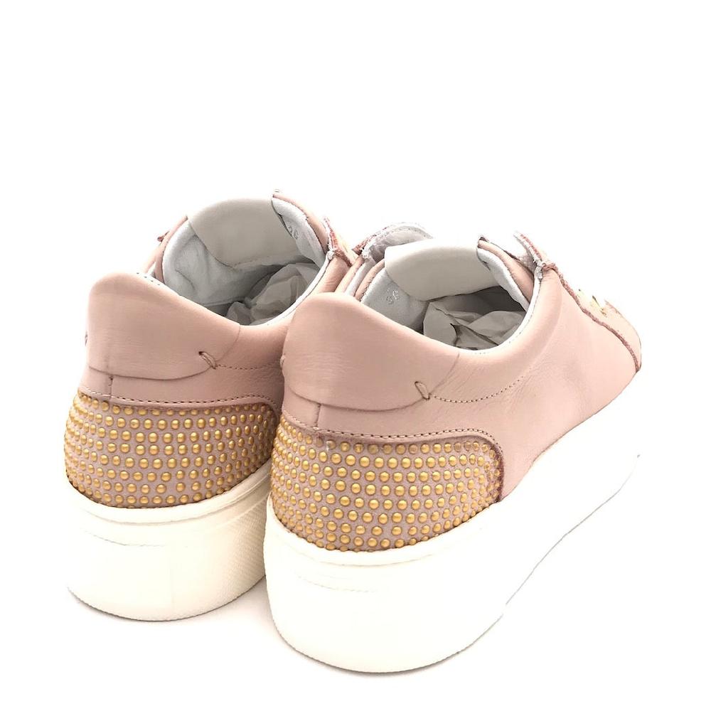Zulian Calzature Sneakers In Pelle Rosa Cipria