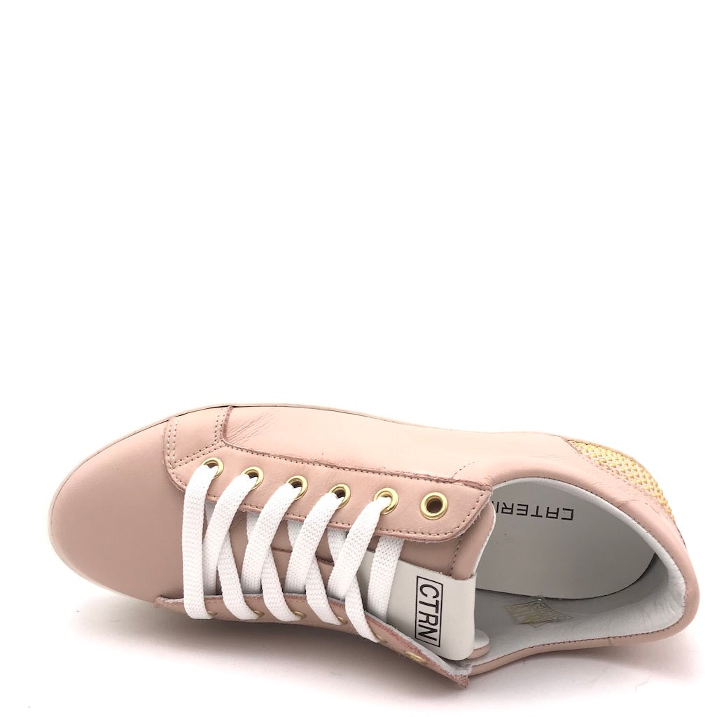 Zulian Calzature Sneakers In Pelle Rosa Cipria