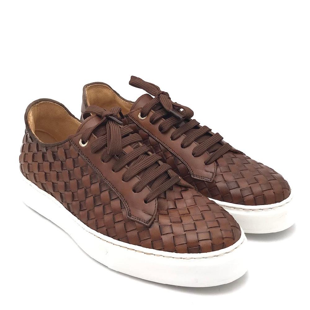 Zulian Calzature Sneakers Intrecciata Cuoio