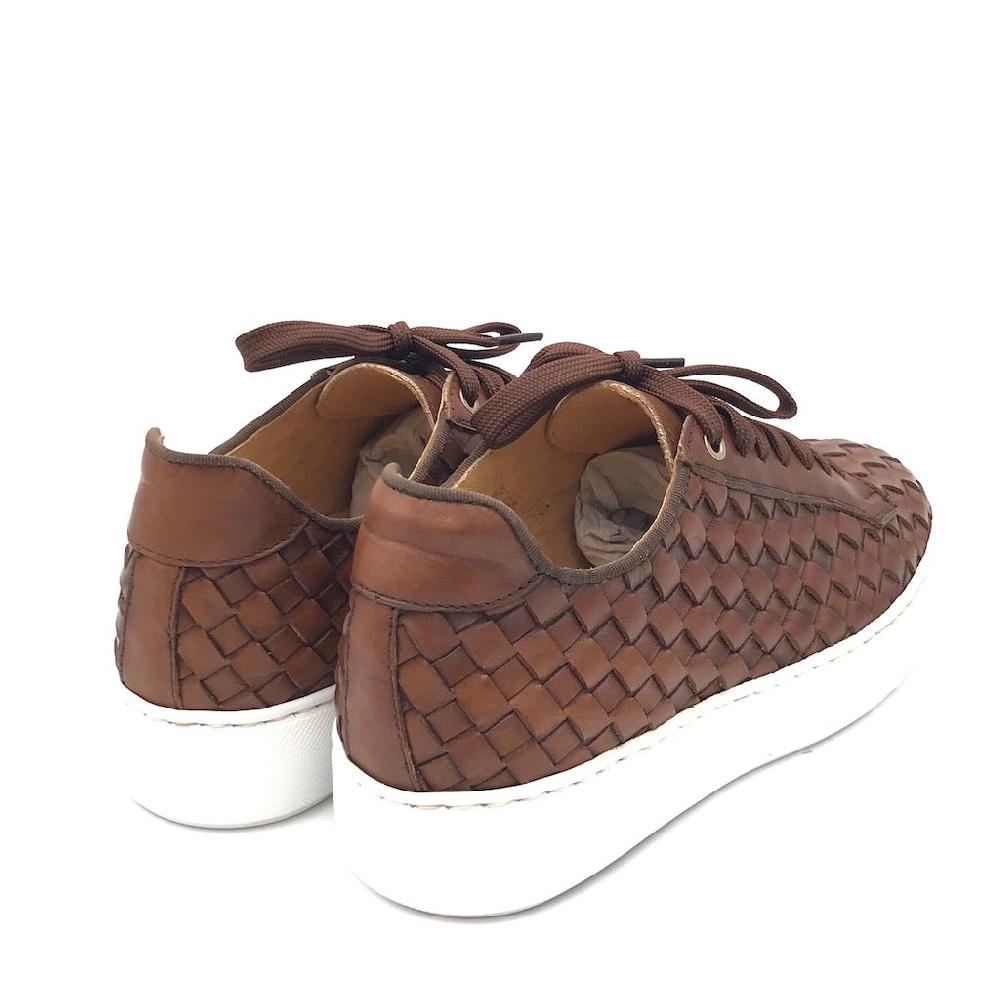 Zulian Calzature Sneakers Intrecciata Cuoio