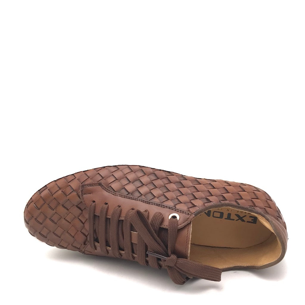 Zulian Calzature Sneakers Intrecciata Cuoio