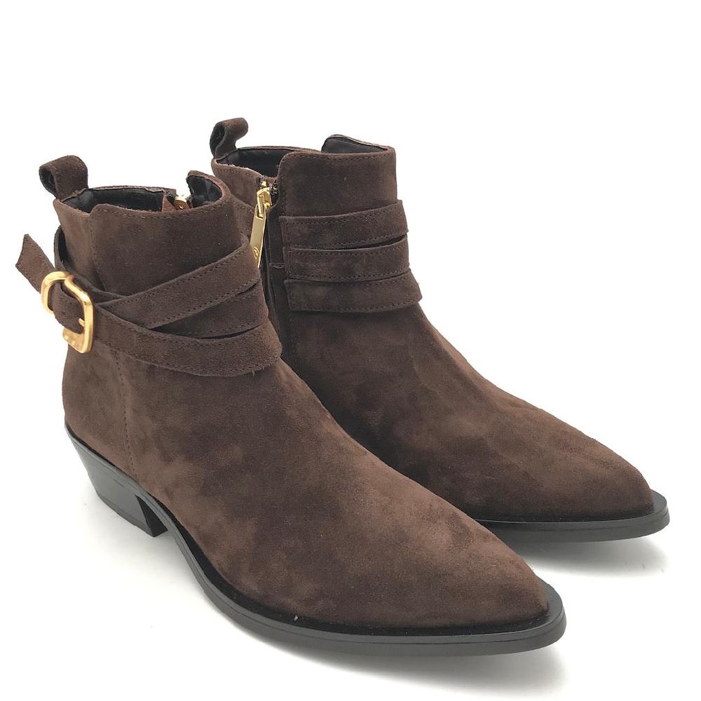 Zulian Calzature Texano In Crosta Moro