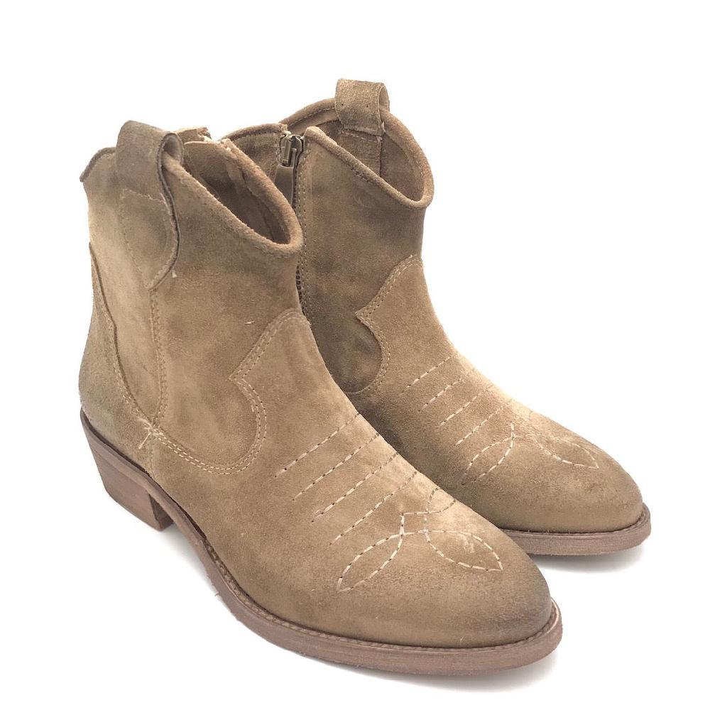 Zulian Calzature Texano In Crosta Tortora