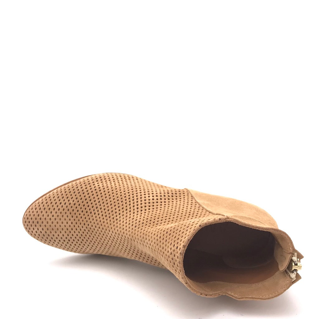 Zulian Calzature Tronchetto Forato In Crosta Beige