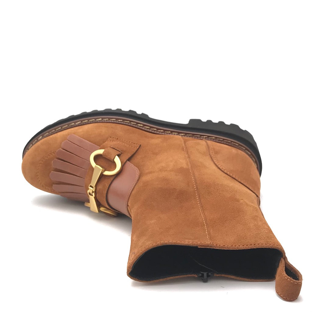 Zulian Calzature Tronchetto Velour Cuoio