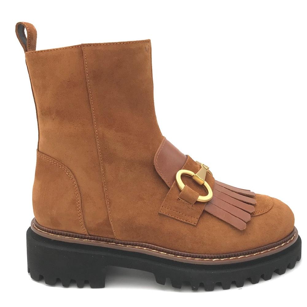 Zulian Calzature Tronchetto velour cuoio