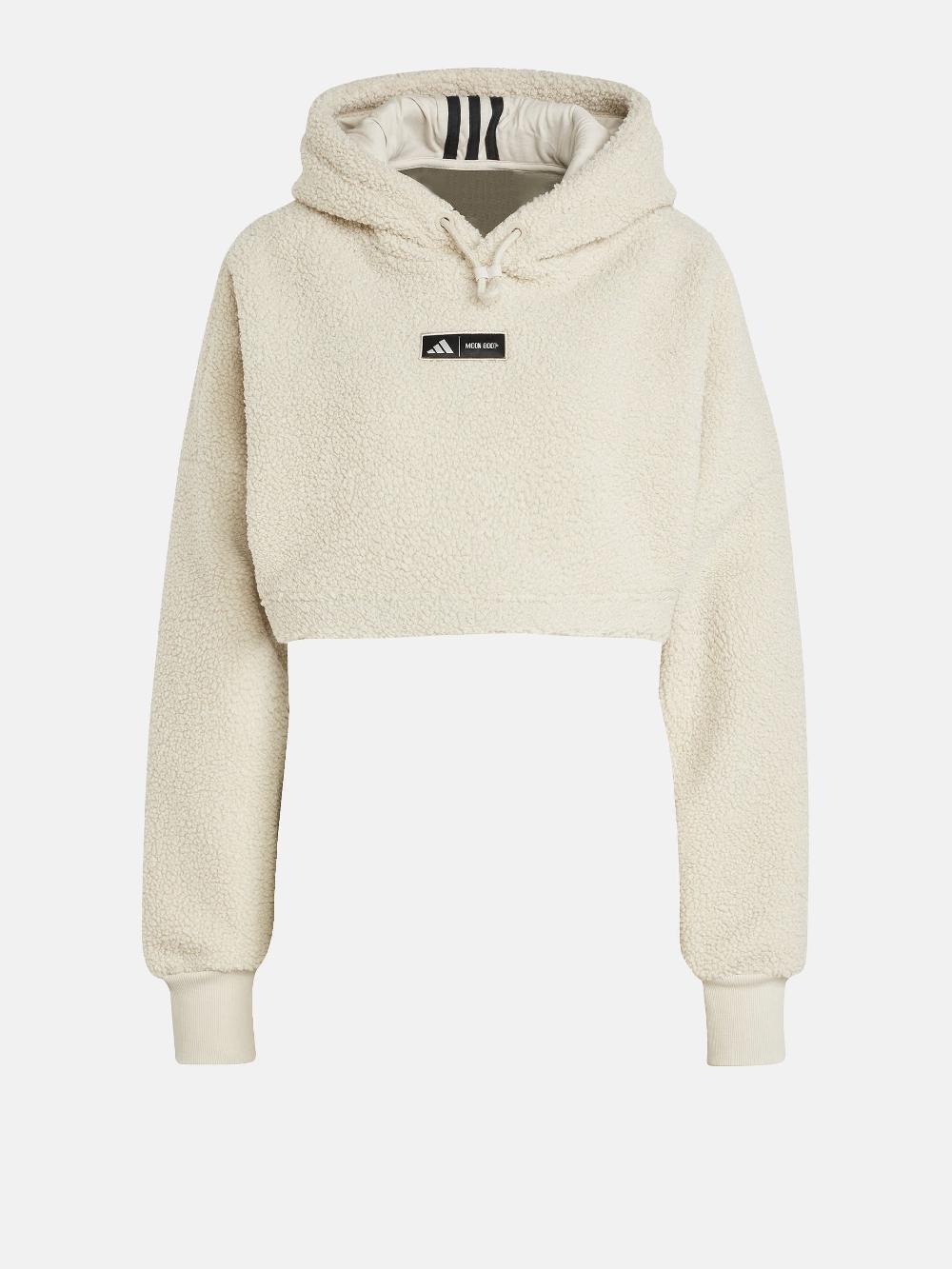Moon Boot Felpa Cropped Beige Con Cappuccio Adidas X Moon Boot