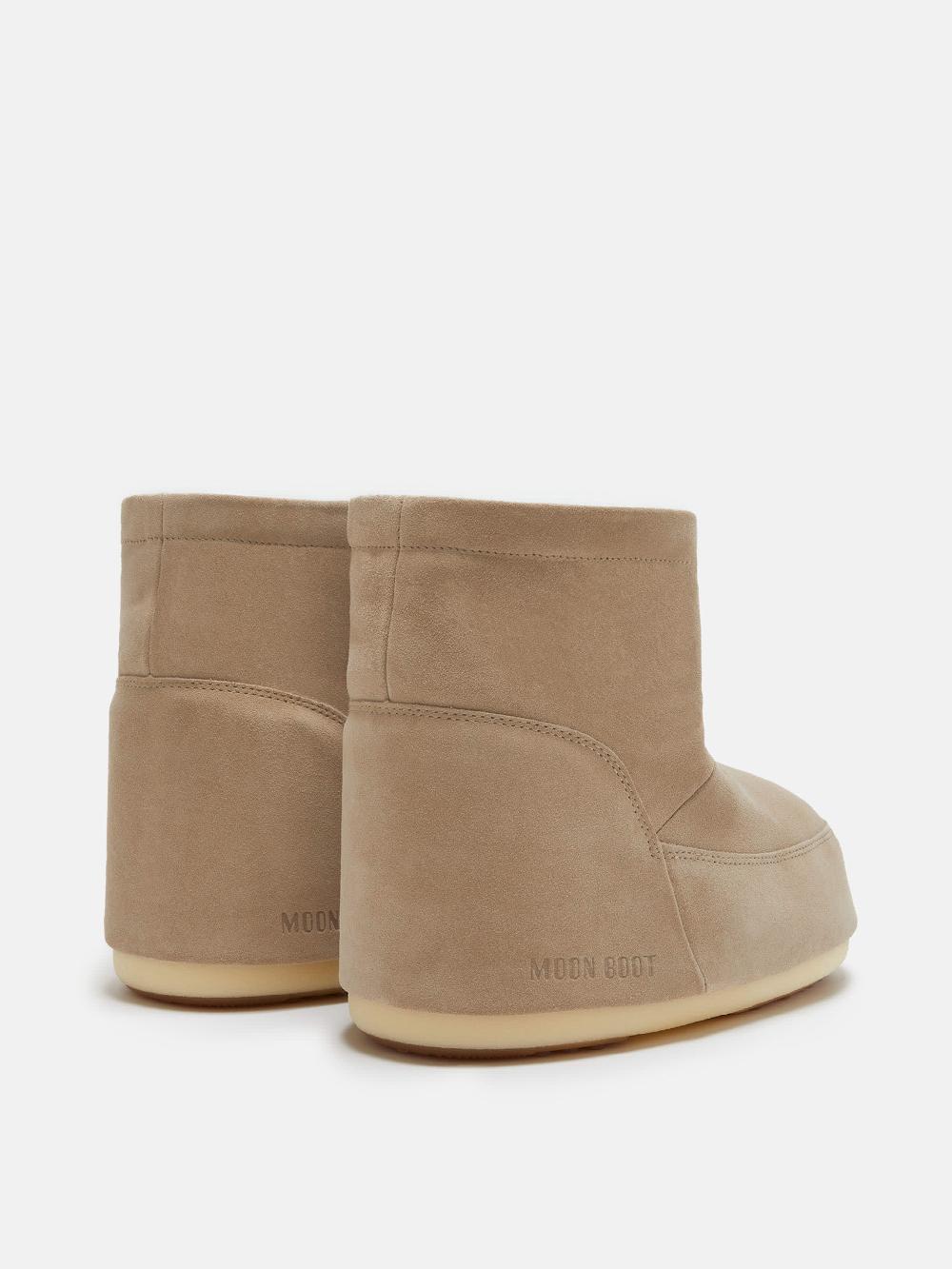 Moon Boot ICON LOW NOLACE BEIGE IN PELLE SCAMOSCIATA