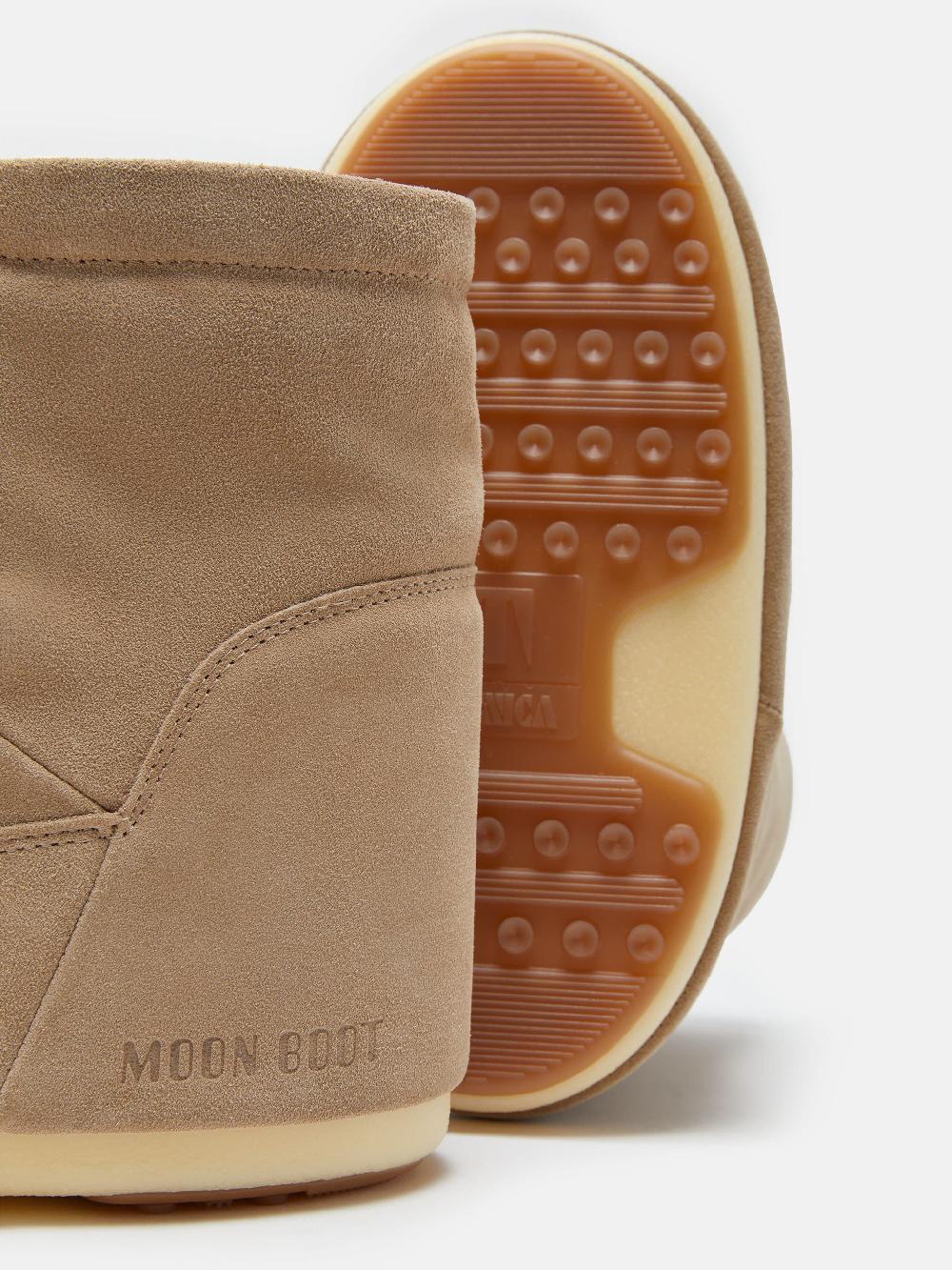 Moon Boot ICON LOW NOLACE BEIGE IN PELLE SCAMOSCIATA