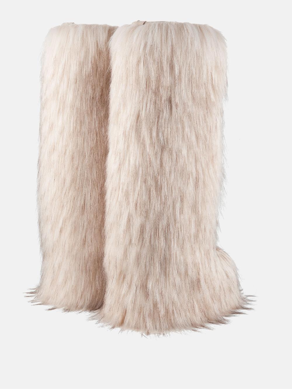 Moon Boot Icon Yeti High Faux-Fur Bianco Moon Boot + Jacquemus