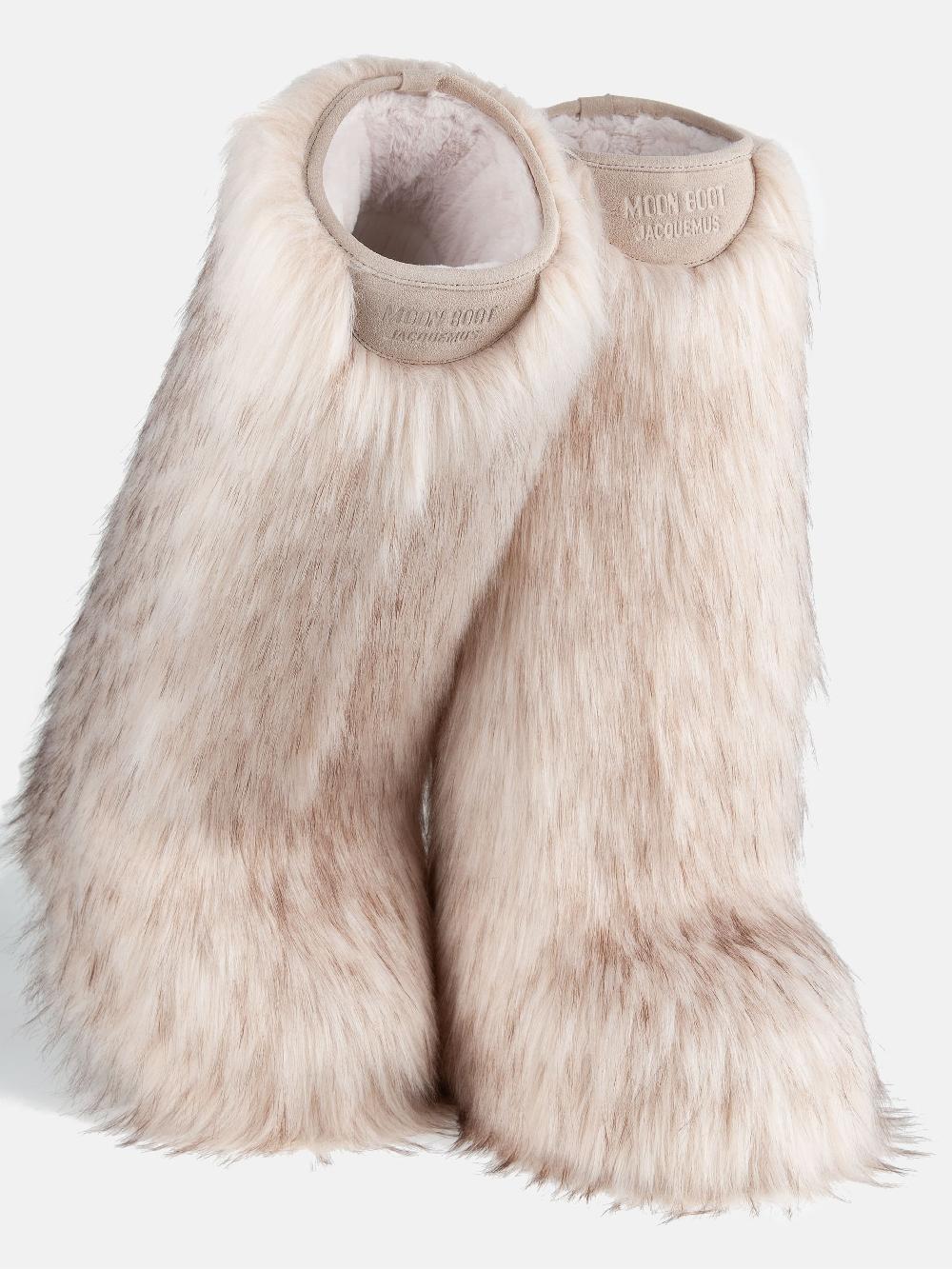 Moon Boot Icon Yeti High Faux-Fur Bianco Moon Boot + Jacquemus