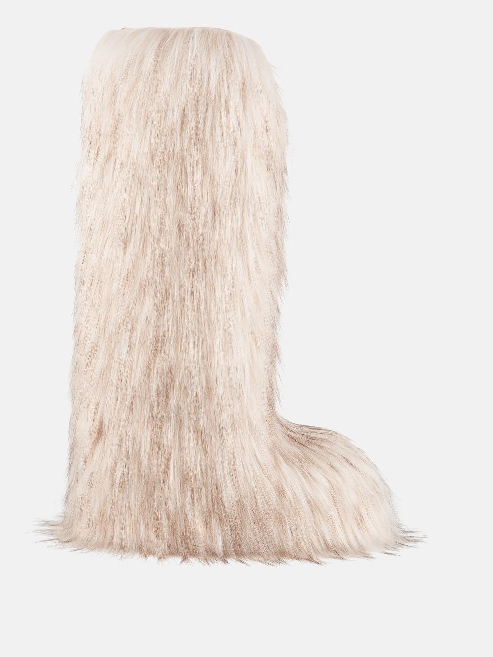 Moon Boot Icon Yeti High Faux-Fur Bianco Moon Boot + Jacquemus