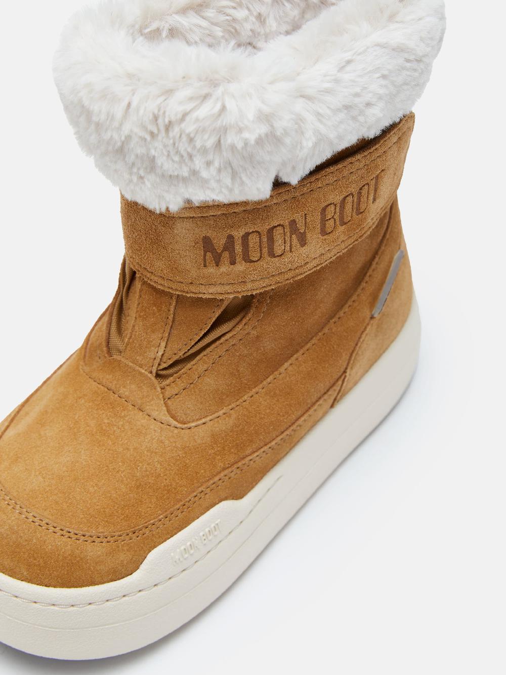 Moon Boot JUNIOR PARK NOCCIOLA IN PELLE SCAMOSCIATA CON CHIUSURA A STRAPPO