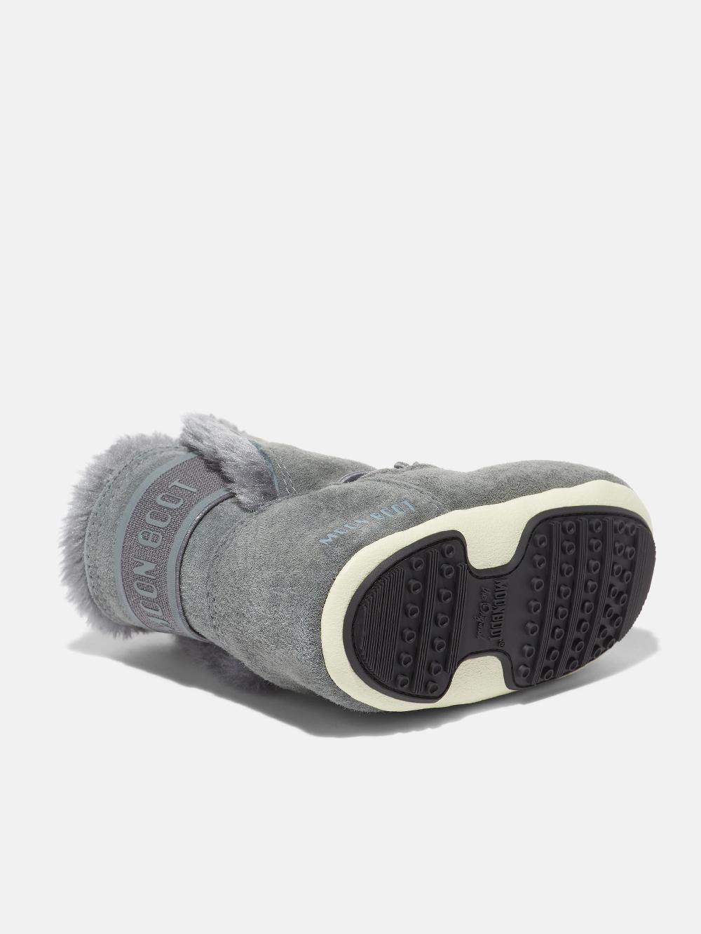 Moon Boot CRIB GRIGIO IN PELLE SCAMOSCIATA