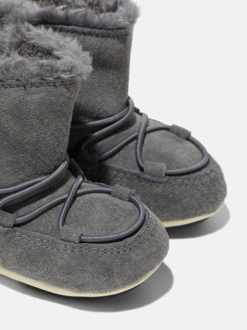 Moon Boot CRIB GRIGIO IN PELLE SCAMOSCIATA