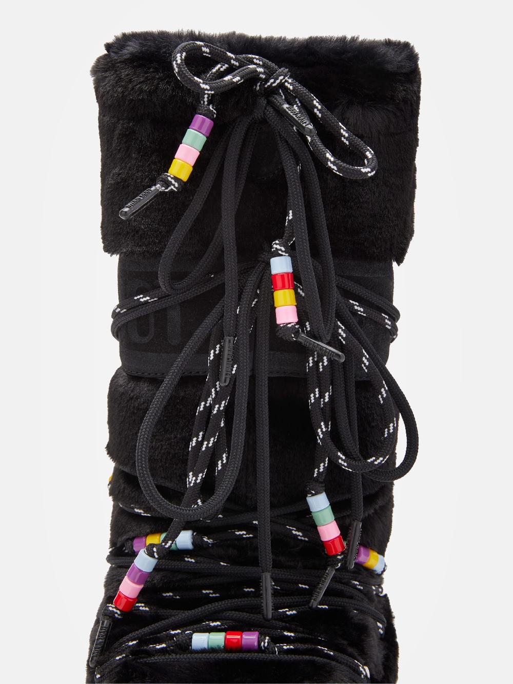 Moon Boot ICON FAUX-FUR BEADS NERO