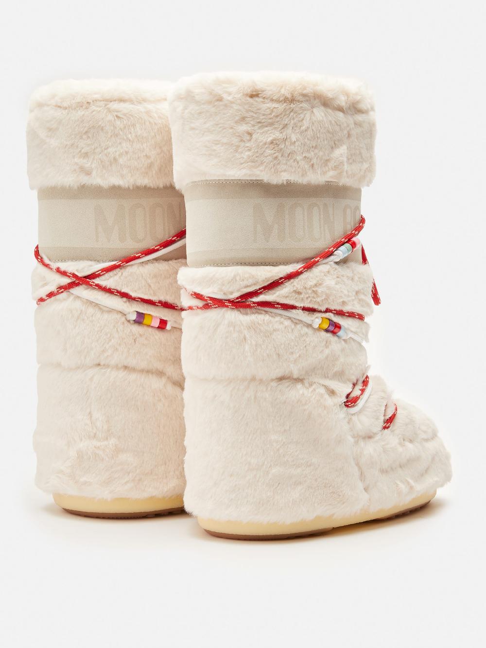 Moon Boot ICON FAUX-FUR BEADS PANNA